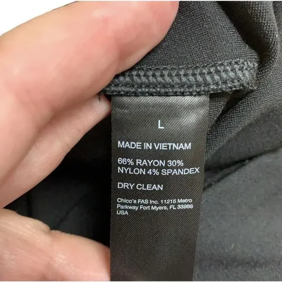 Chico Black Label Flare Pull-On Pants Womens Size Large SHORT Black NWT $139 - Picture 5 of 11